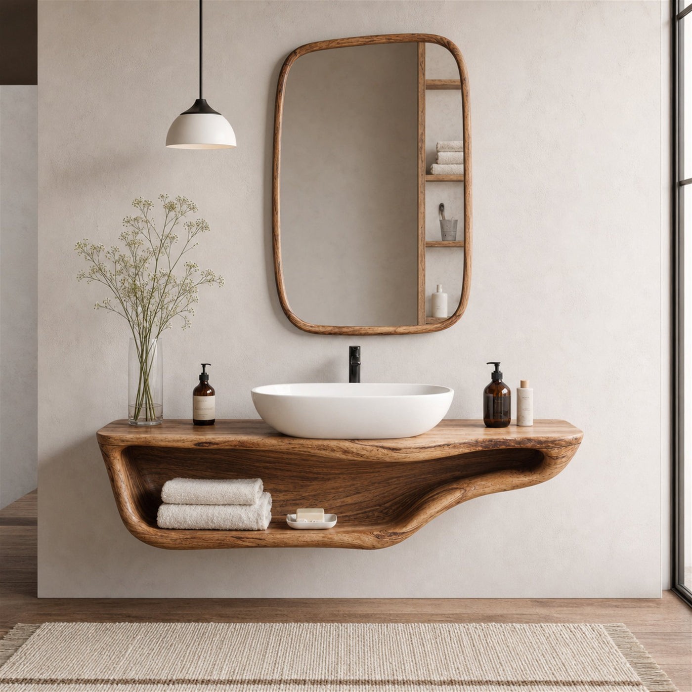 Handcrafted Live Edge Vanity For Custom Bathrooms