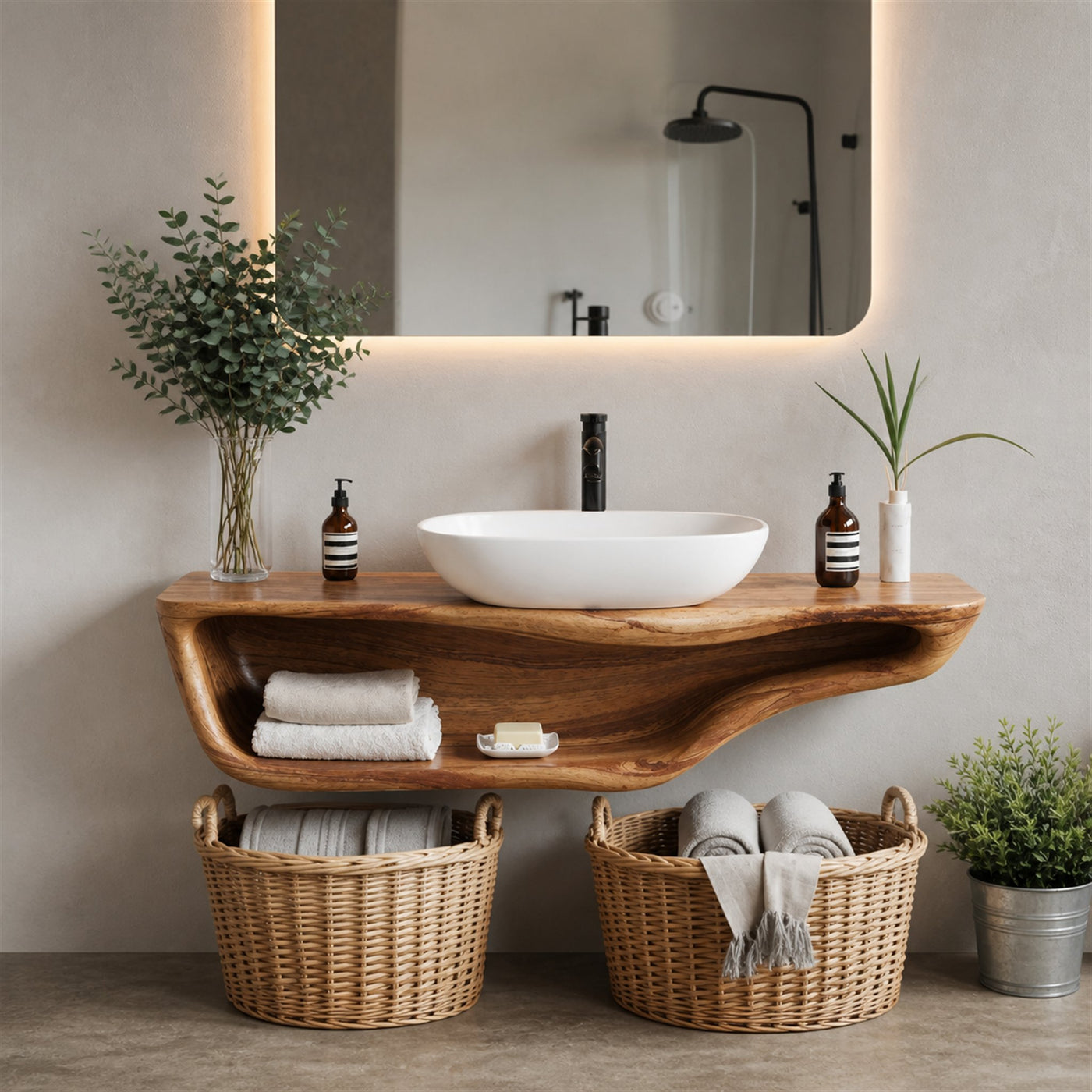 Handcrafted Live Edge Vanity For Custom Bathrooms - product view 6