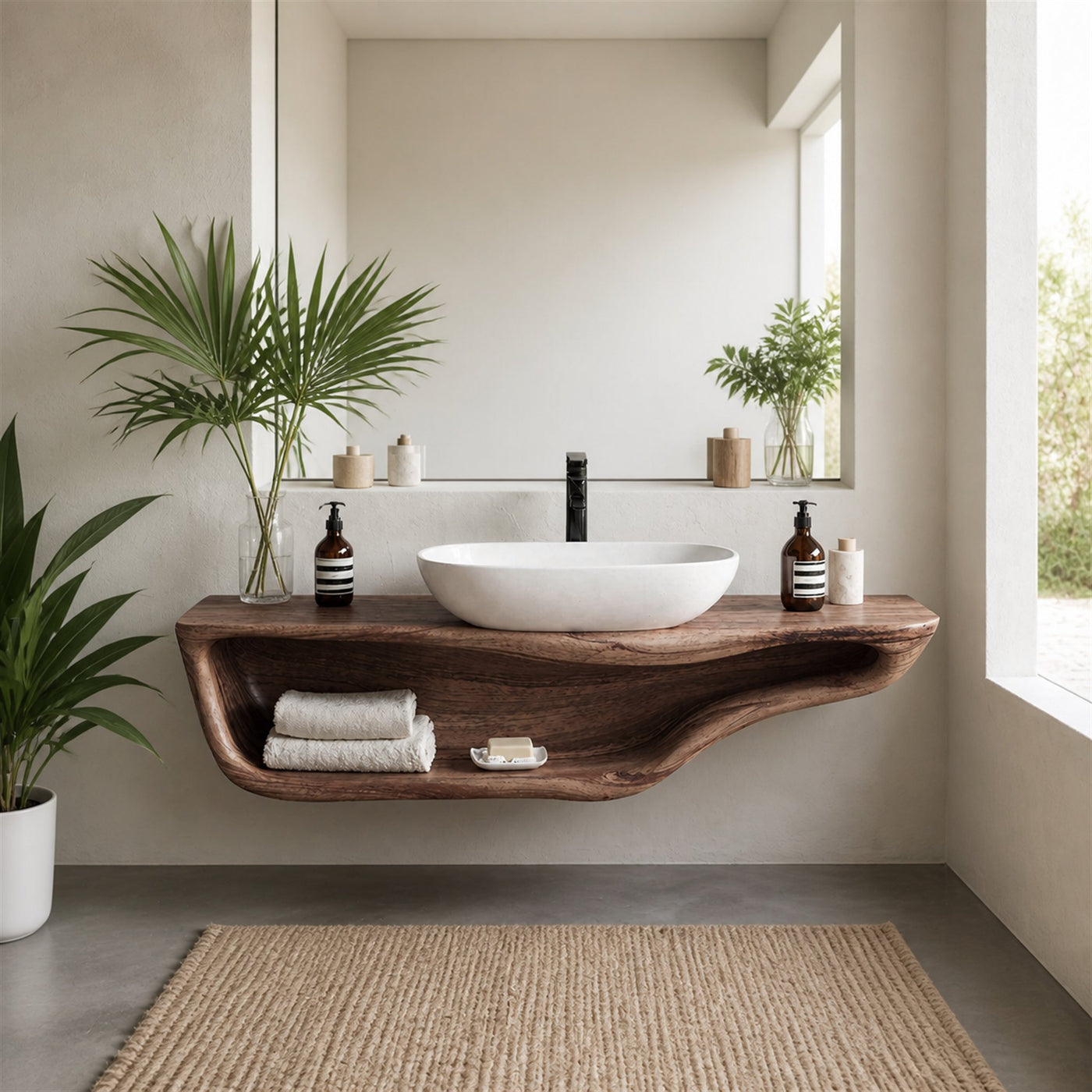 Handcrafted Live Edge Vanity For Custom Bathrooms - product view 7