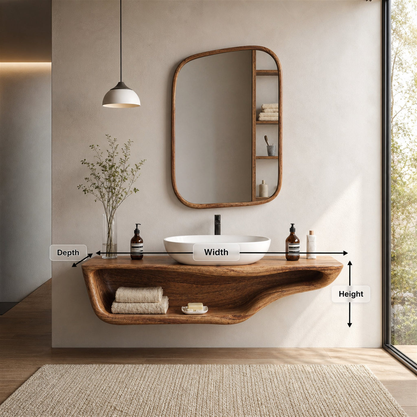 Handcrafted Live Edge Vanity For Custom Bathrooms - product view 8