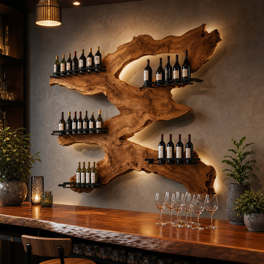 Handcrafted Wine Holder For Kitchen Wine Wall Accent