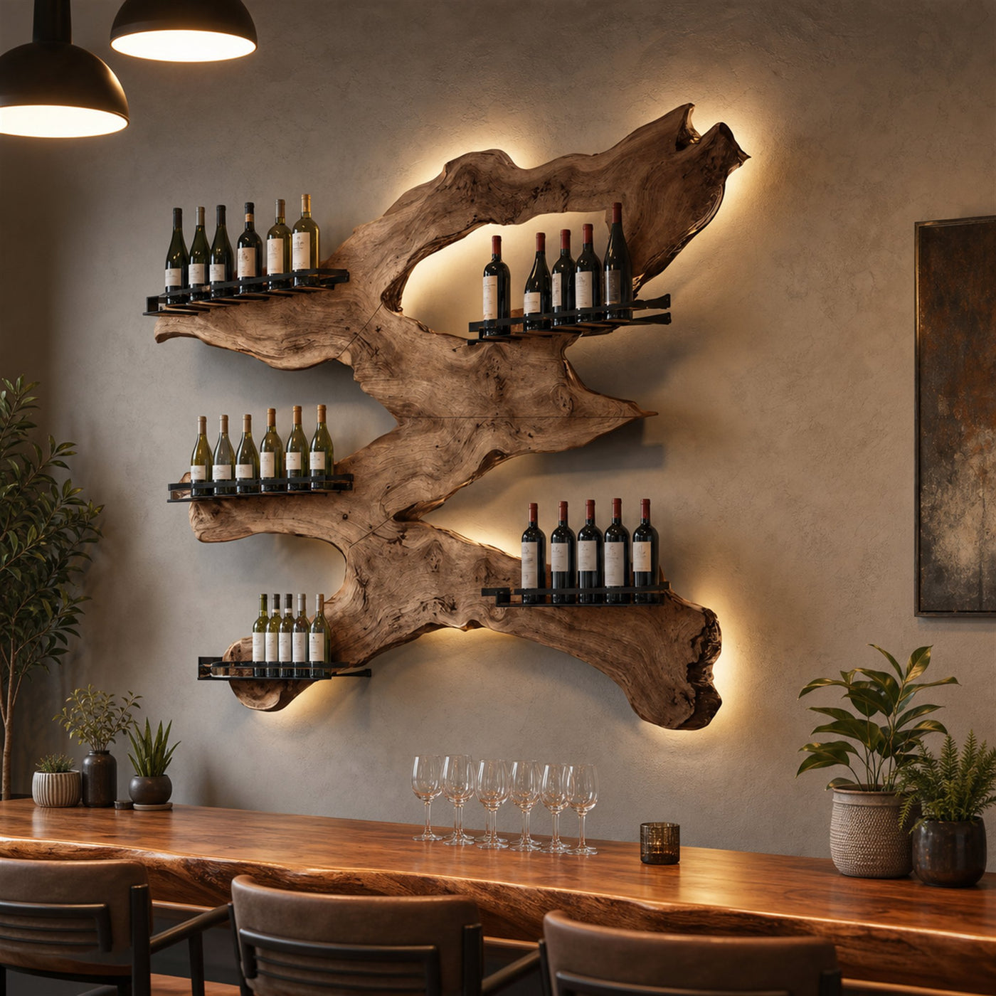 Handcrafted Wine Holder For Kitchen Wine Wall Accent - product view 7