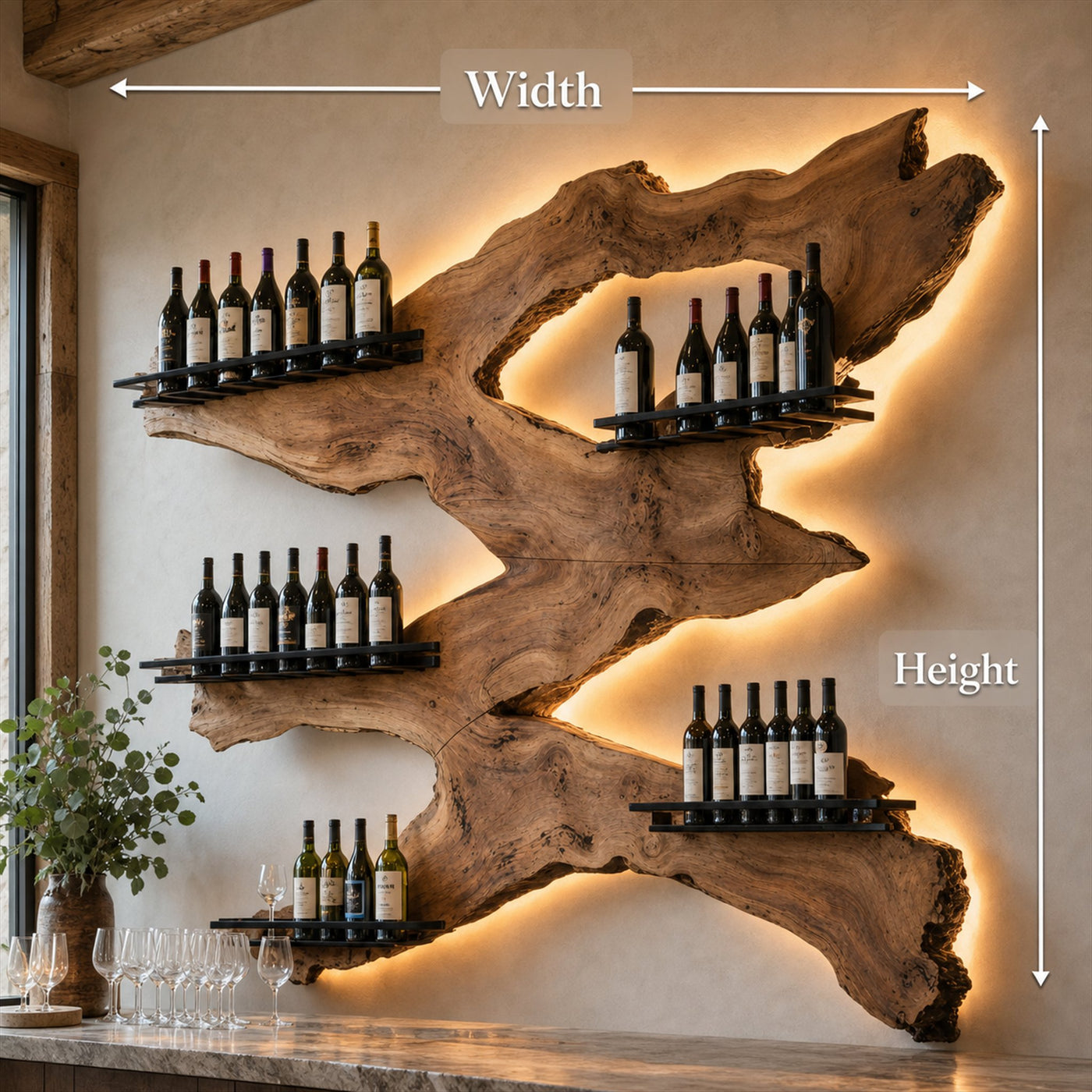 Handcrafted Wine Holder For Kitchen Wine Wall Accent - product view 8