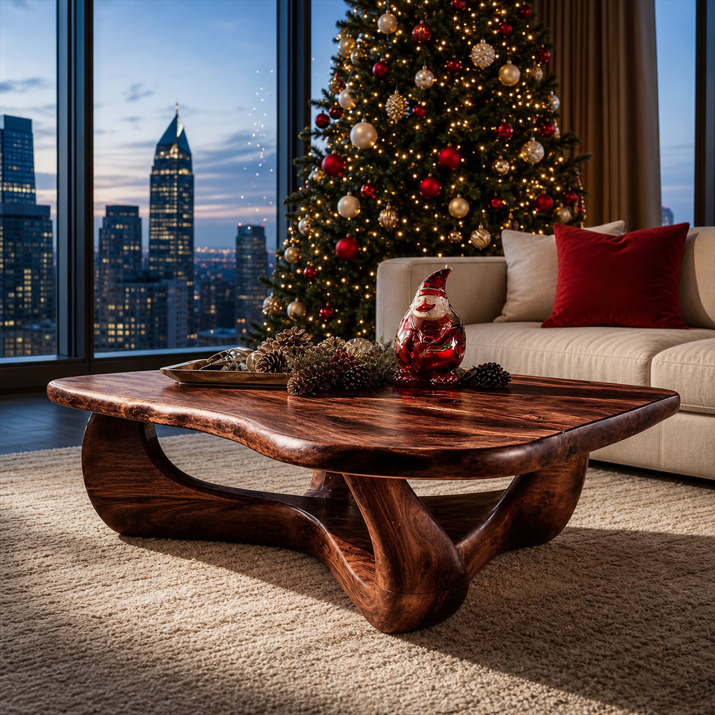 Rustic Wooden Live Edge Coffee Table For Holiday Home Furniture - product view 7