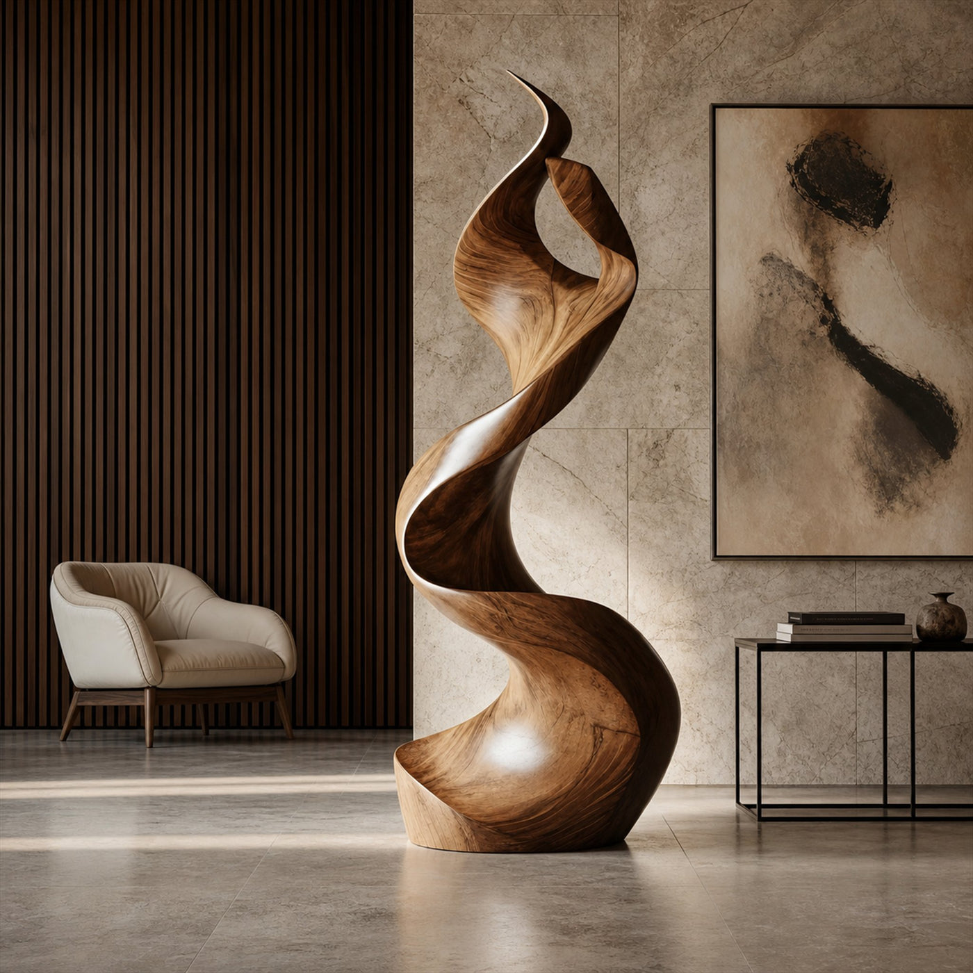 Rustic Large Wooden Sculpture For Furniture Art Feature