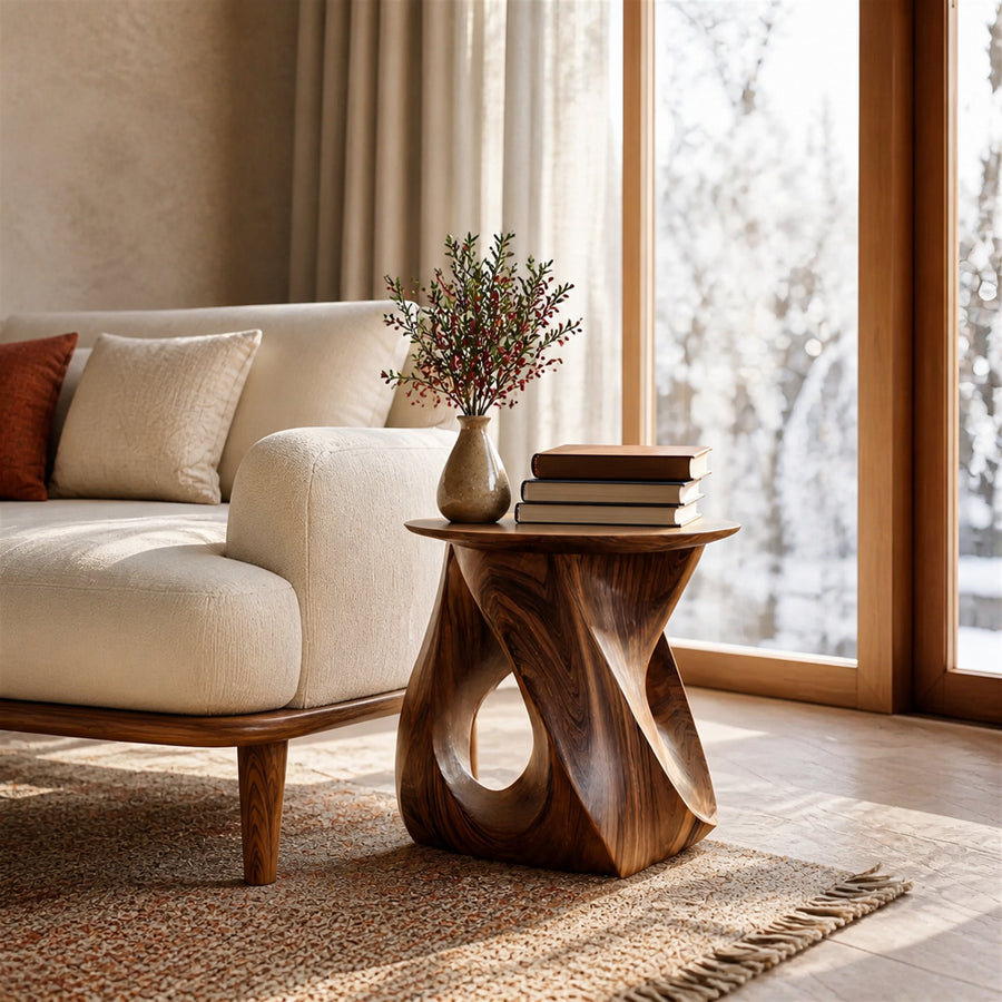 Twisted Side Table For Living Room Or Bedroom