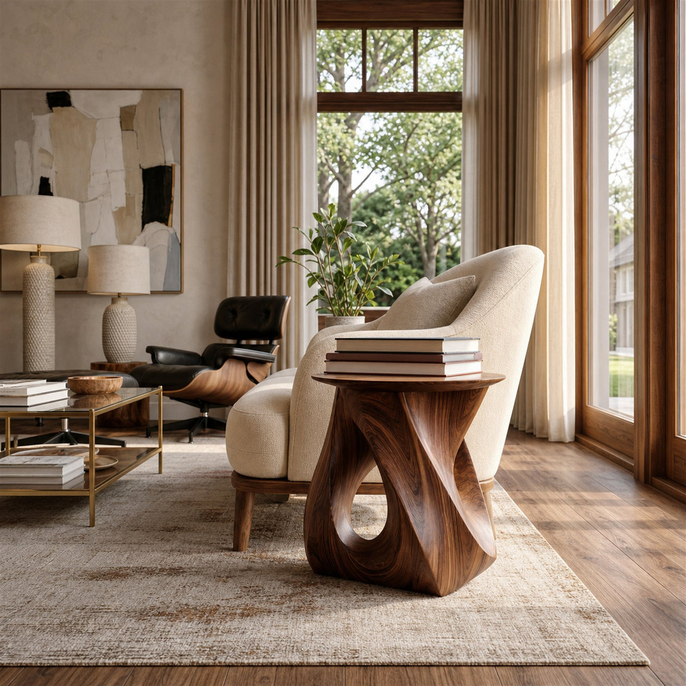 Twisted Side Table For Living Room Or Bedroom - product view 7