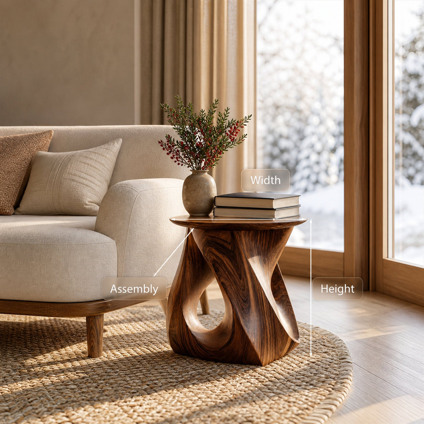 Twisted Side Table For Living Room Or Bedroom - product view 8