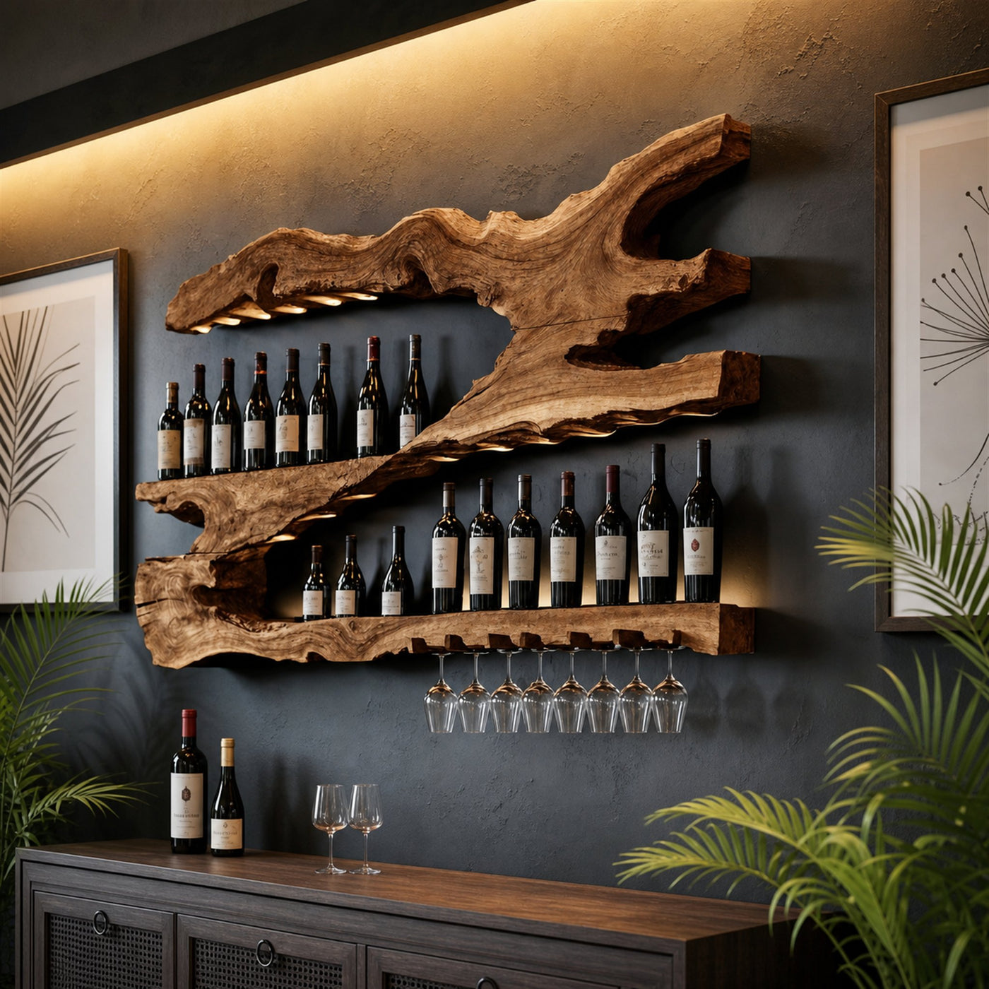 Mid Century Wine Holder For Kitchen Minimalist Shelf - product view 7