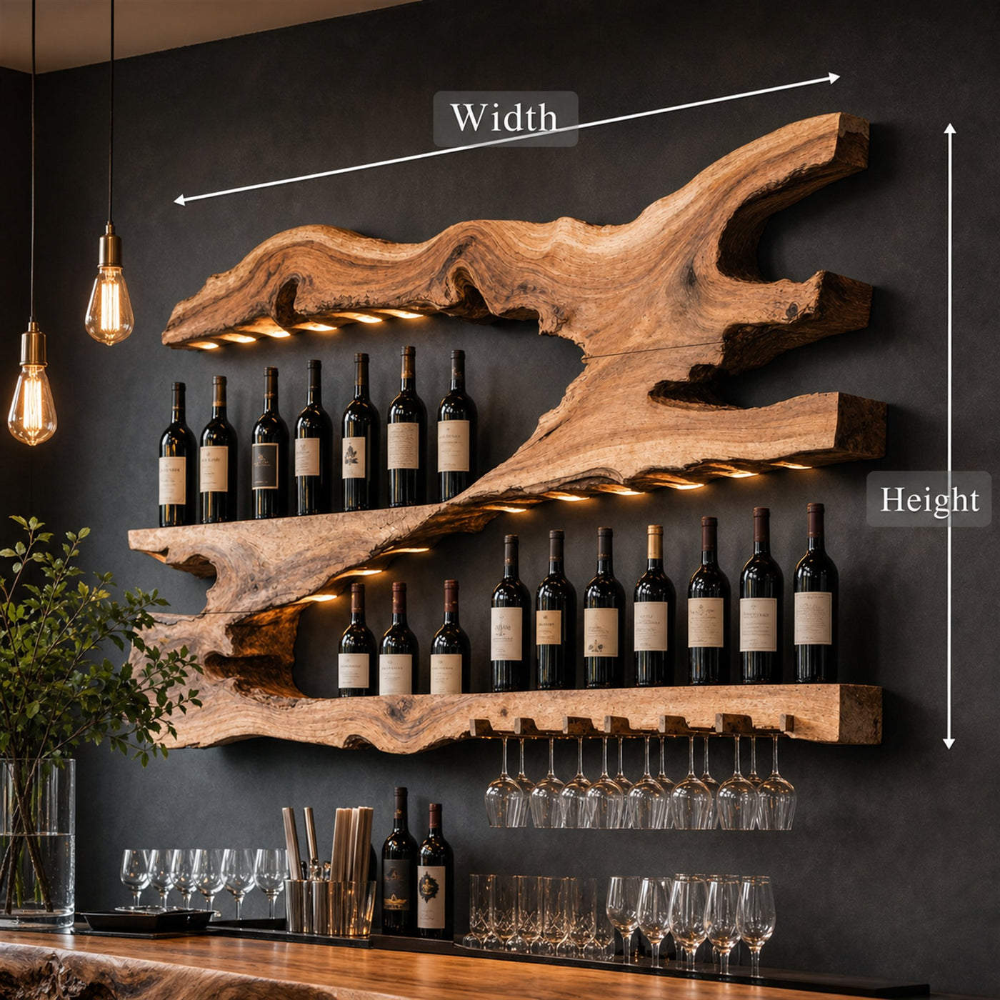 Mid Century Wine Holder For Kitchen Minimalist Shelf - product view 8