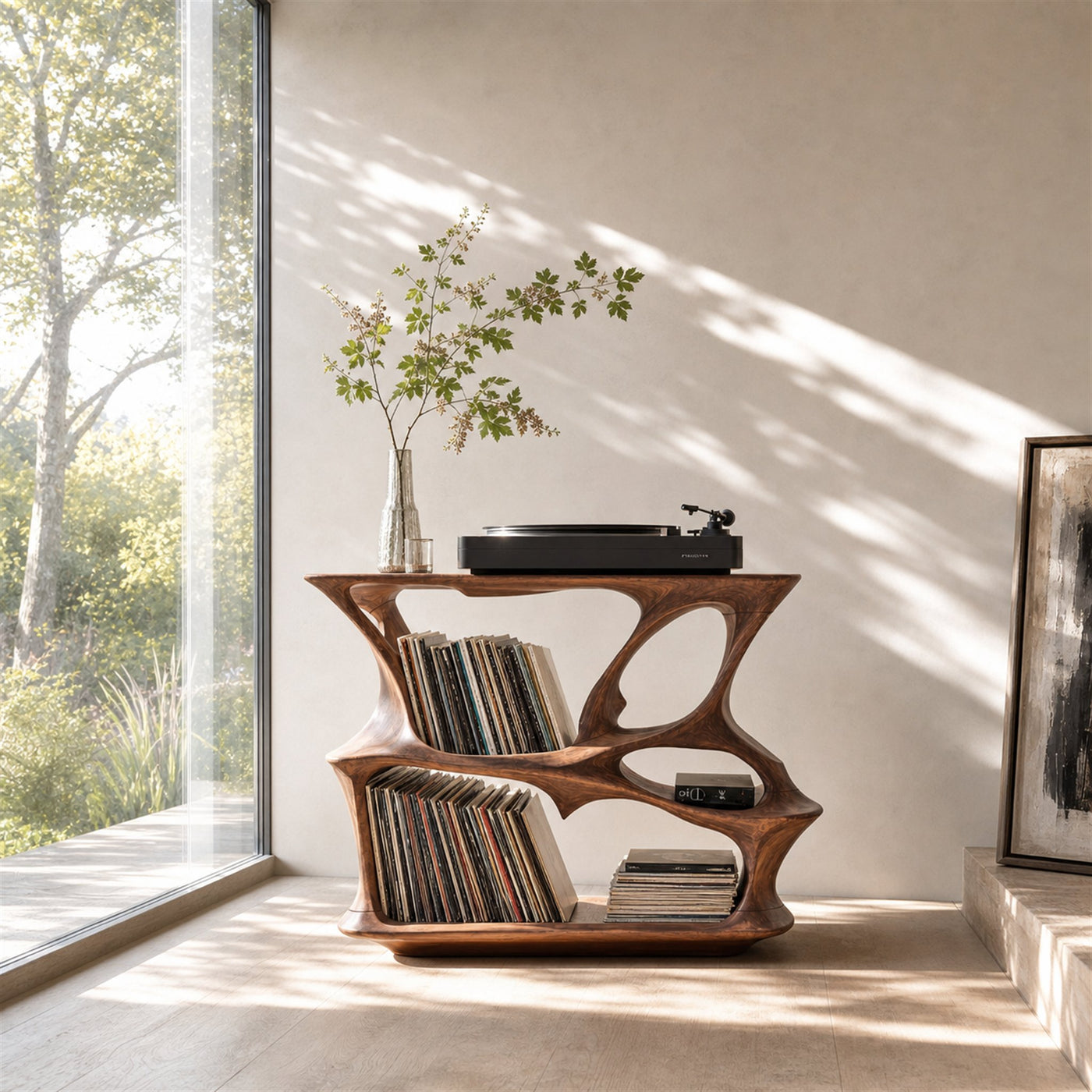 Mid Century Record Stand Vinyl Storage Solution