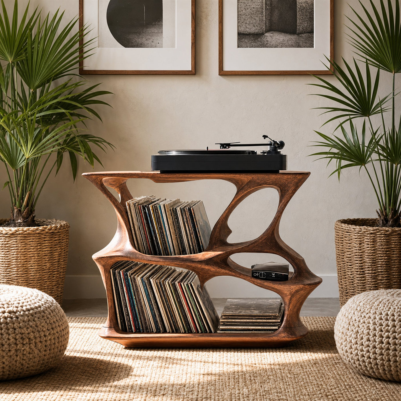 Mid Century Record Stand Vinyl Storage Solution - product view 6