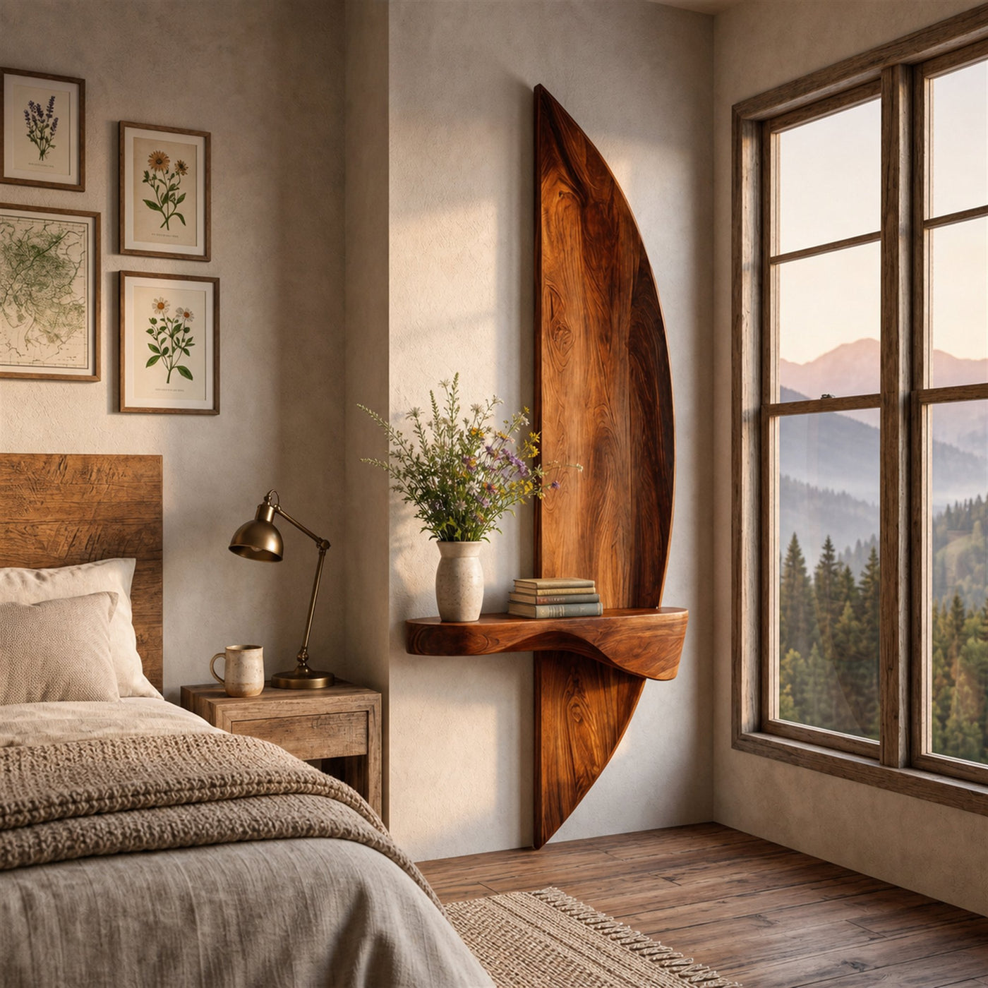 Contemporary Floating Shelf Sculptural For Entryway - product view 6