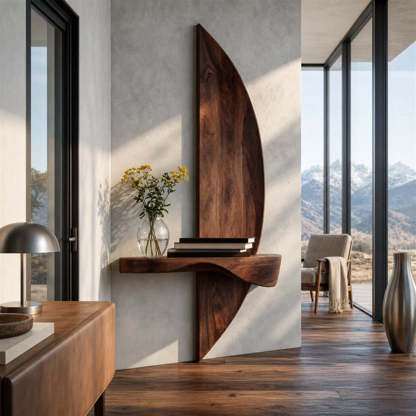 Contemporary Floating Shelf Sculptural For Entryway - product view 7