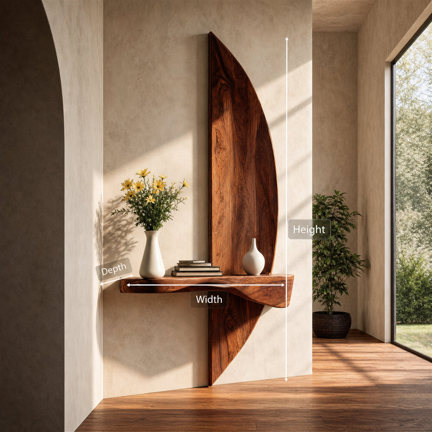 Contemporary Floating Shelf Sculptural For Entryway - product view 8