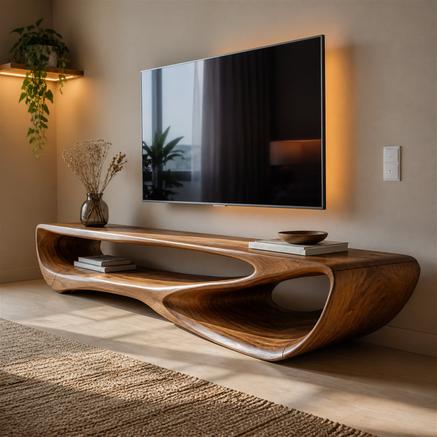Minimal Curved TV Console For Living Room - product view 6