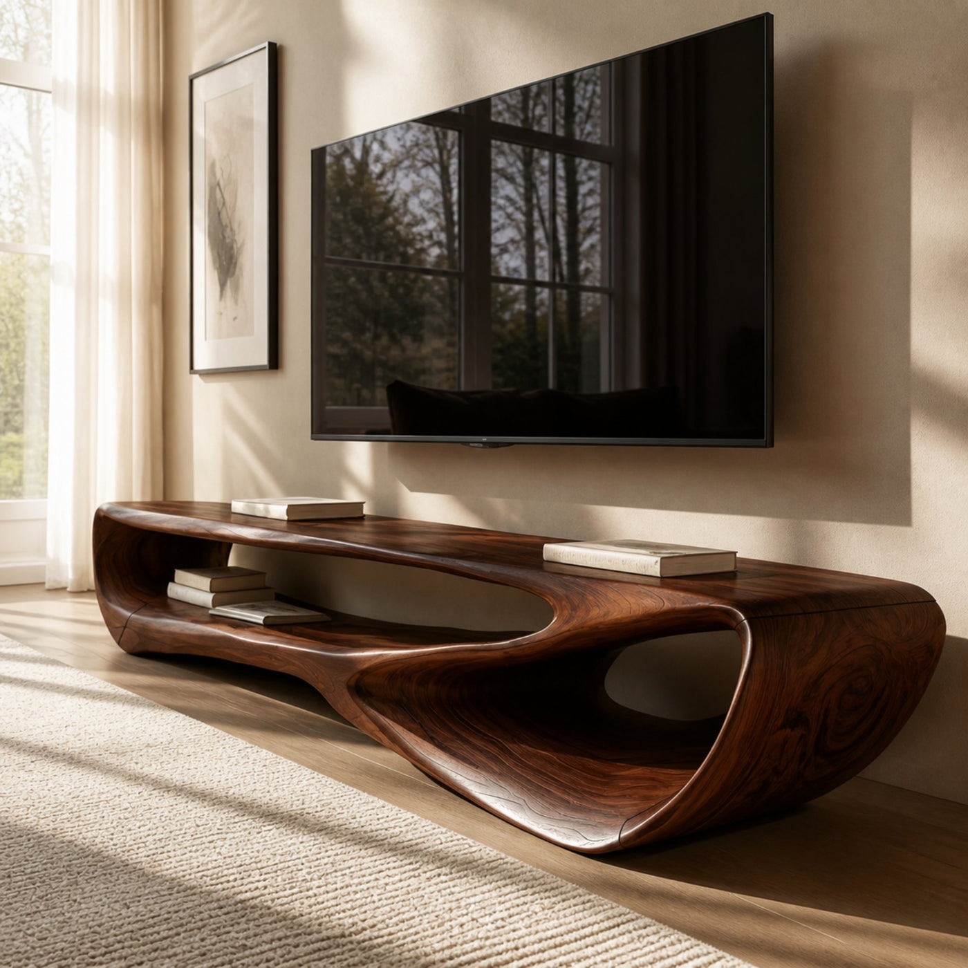 Minimal Curved TV Console For Living Room - product view 7