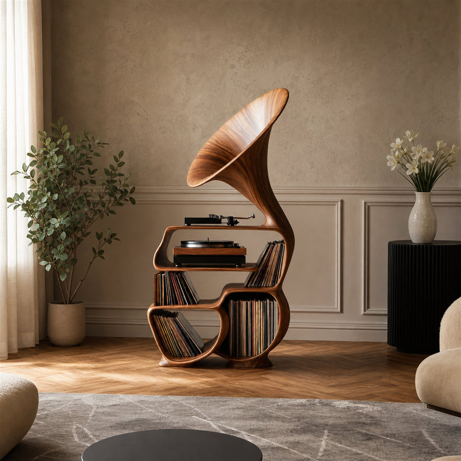 Mid Century Record Player Stand For Bedroom Decor