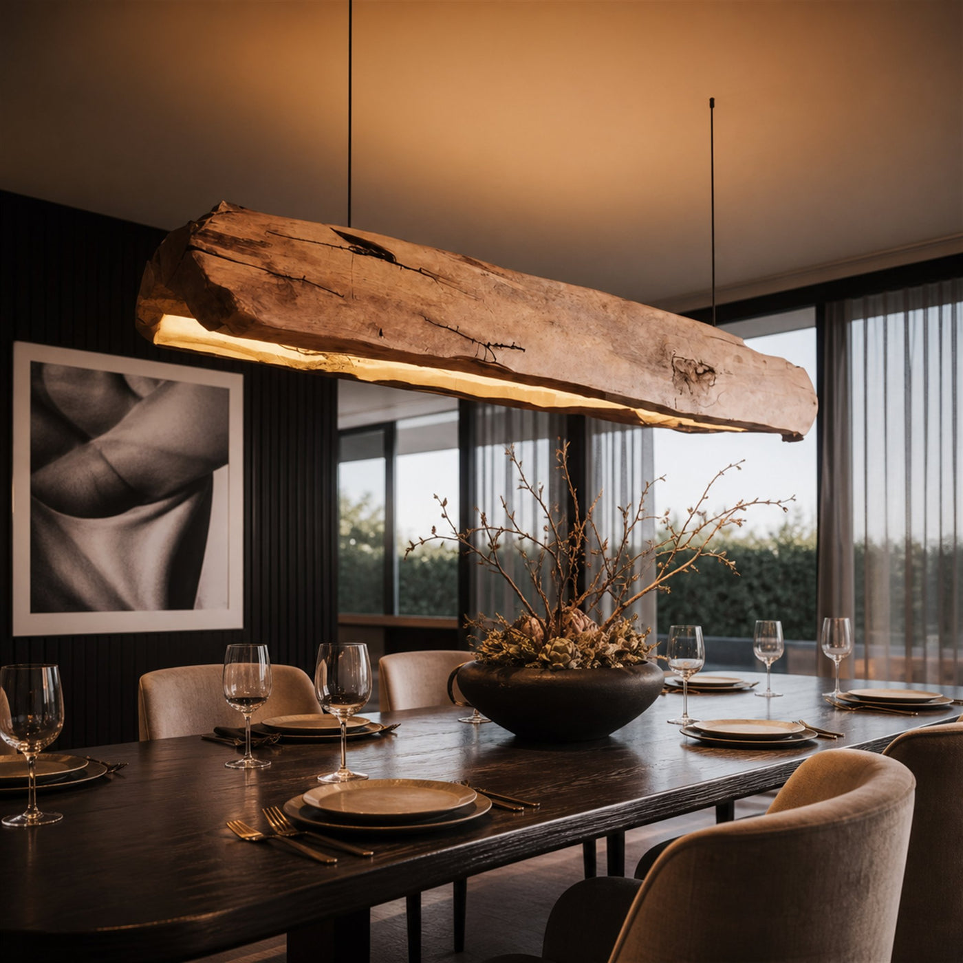 Rustic Log Beam Pendant Lighting For Kitchen Island - product view 6