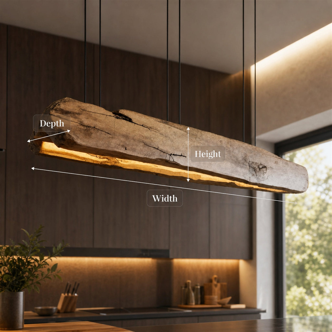 Rustic Log Beam Pendant Lighting For Kitchen Island - product view 8