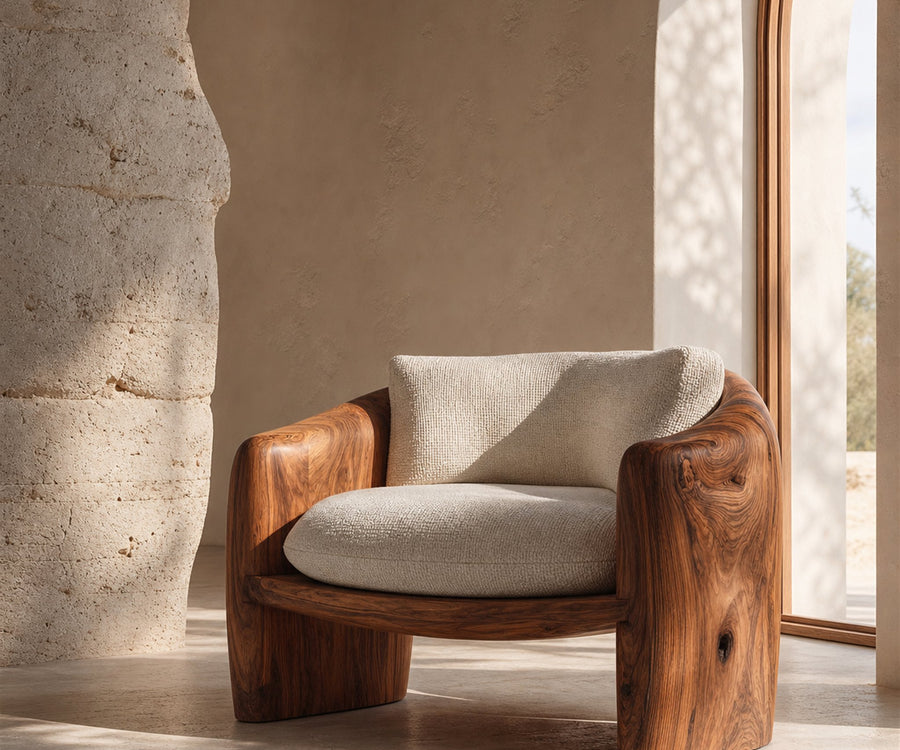 Modern Organic Lounge Chair Sculptural Form For Living Room
