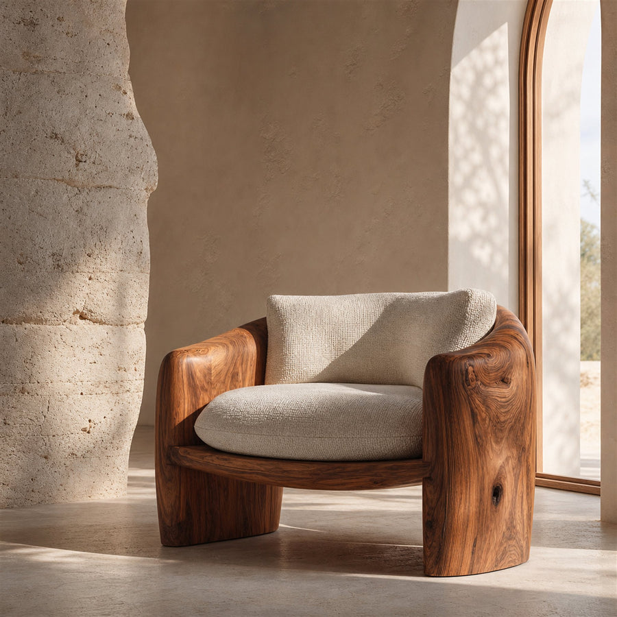 Modern Organic Lounge Chair Sculptural Form For Living Room