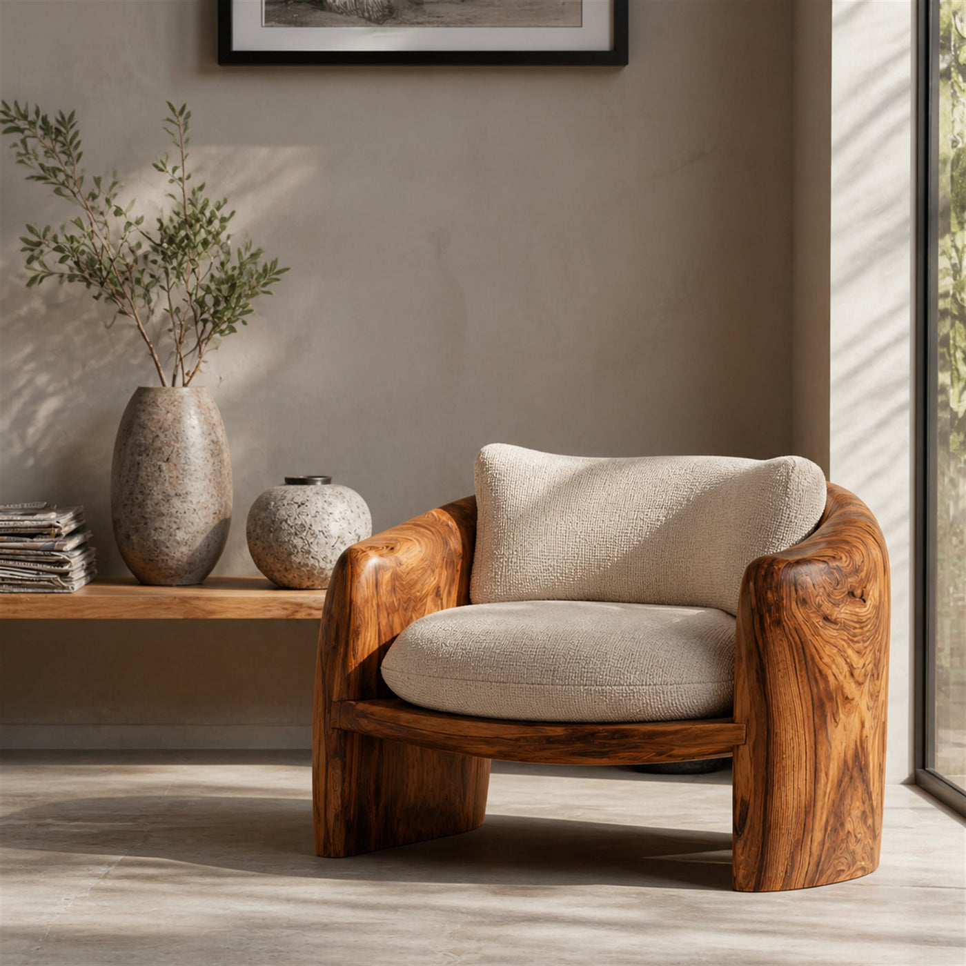 Modern Organic Lounge Chair Sculptural Form For Living Room - product view 6