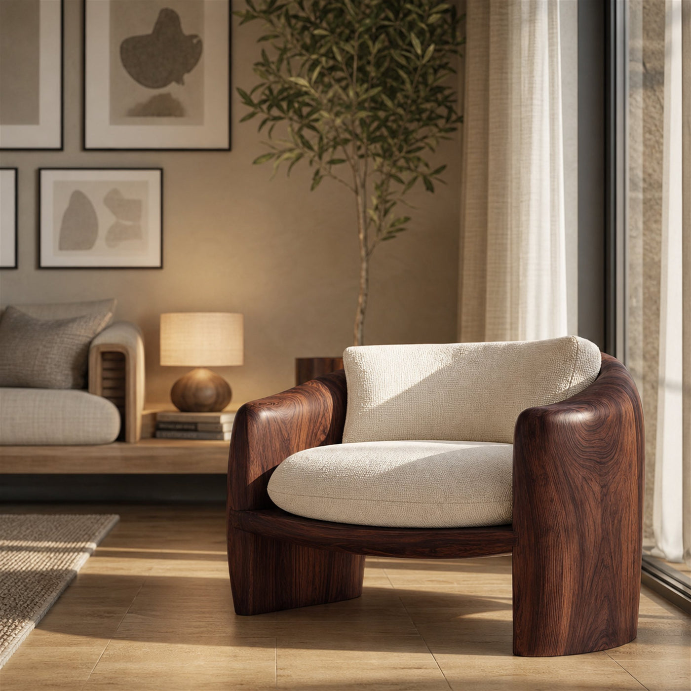 Modern Organic Lounge Chair Sculptural Form For Living Room - product view 7