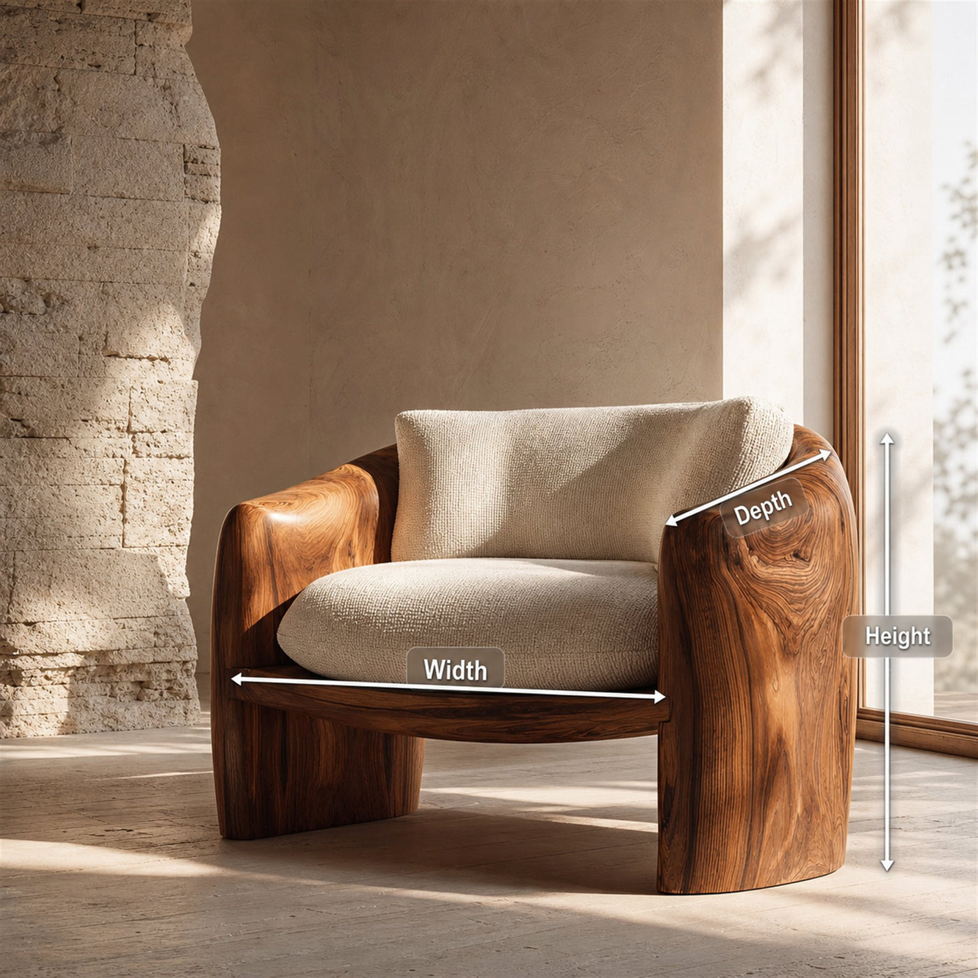 Modern Organic Lounge Chair Sculptural Form For Living Room - product view 8