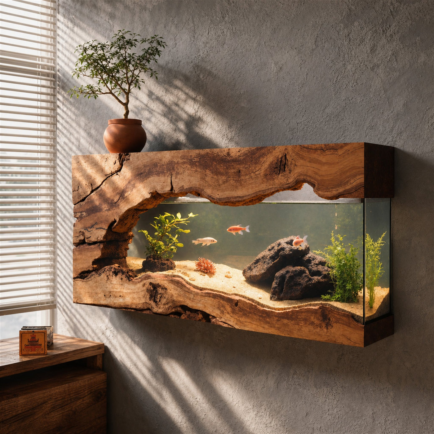 Wall Mounted Aquarium Frame For Living Room And Office