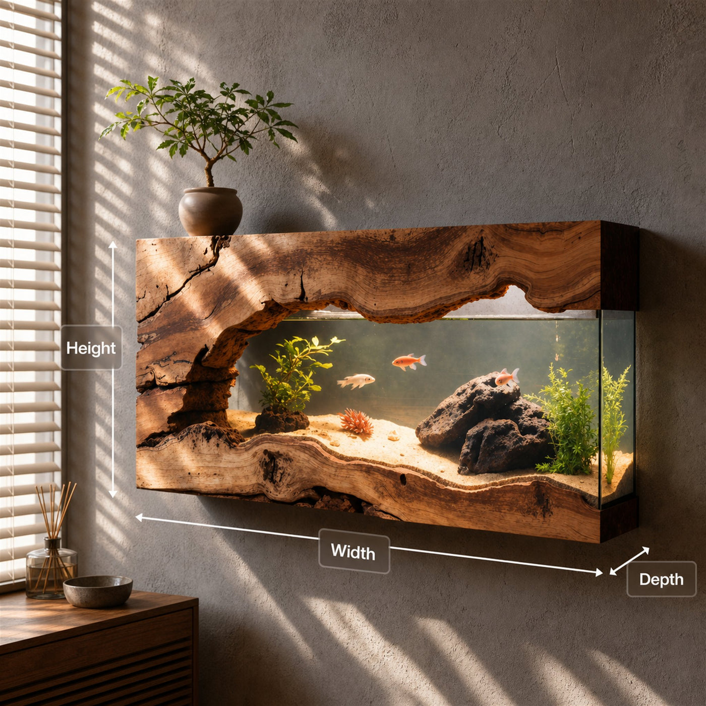 Wall Mounted Aquarium Frame For Living Room And Office - product view 8