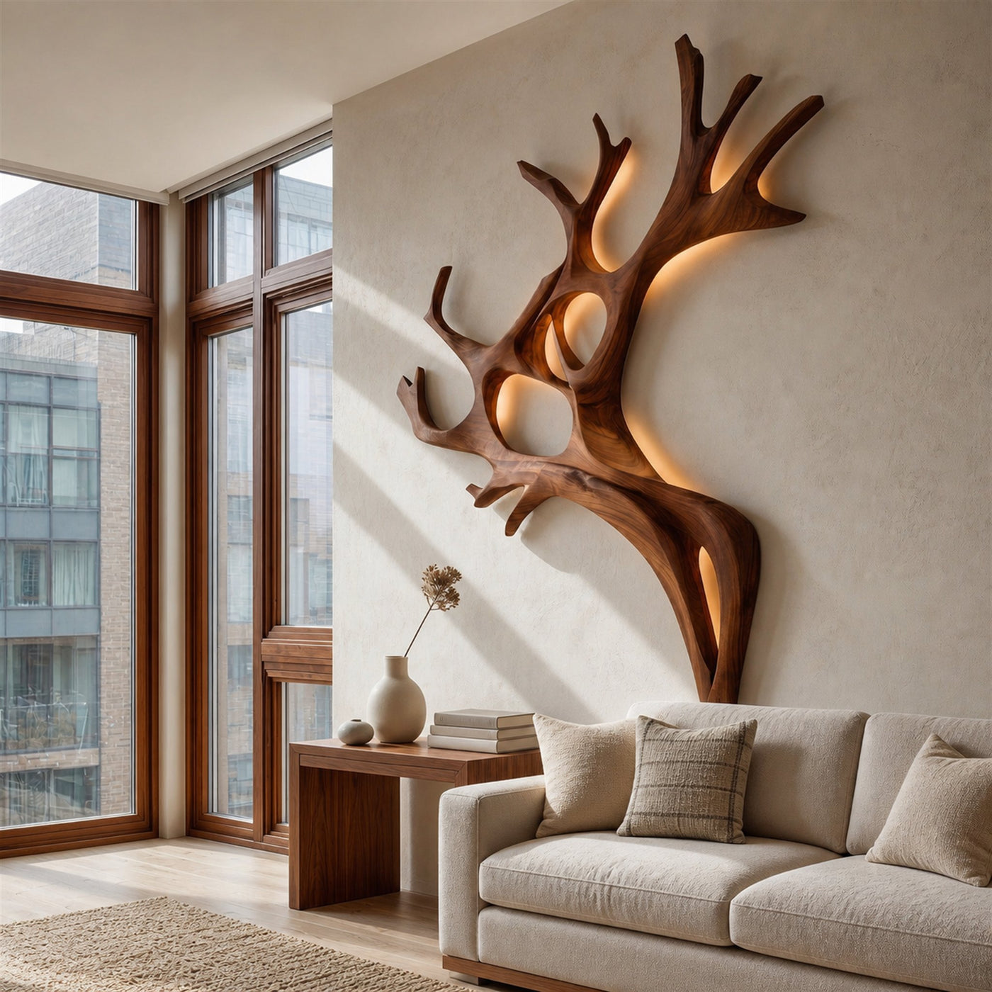 Artistic Wooden Wall Light For Home Decor - product view 6