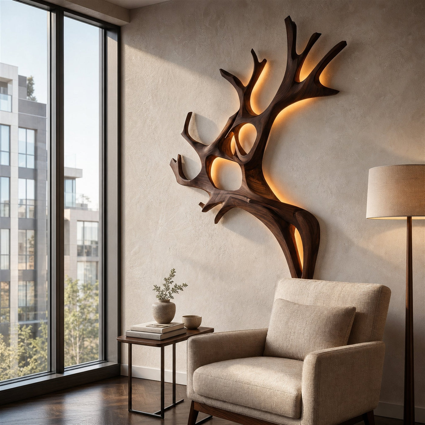 Artistic Wooden Wall Light For Home Decor - product view 7