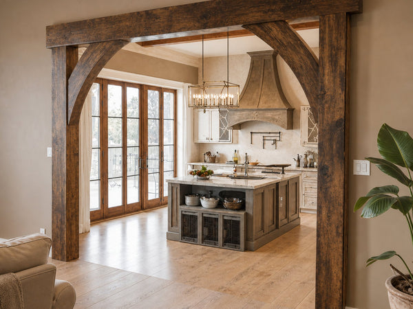 Rustic Arched Wood Frame For Living Room Entryway