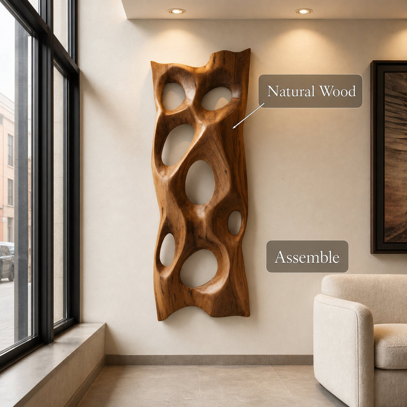 Contemporary Sculptural Wall Art With Abstract Design For Entryway - product view 6