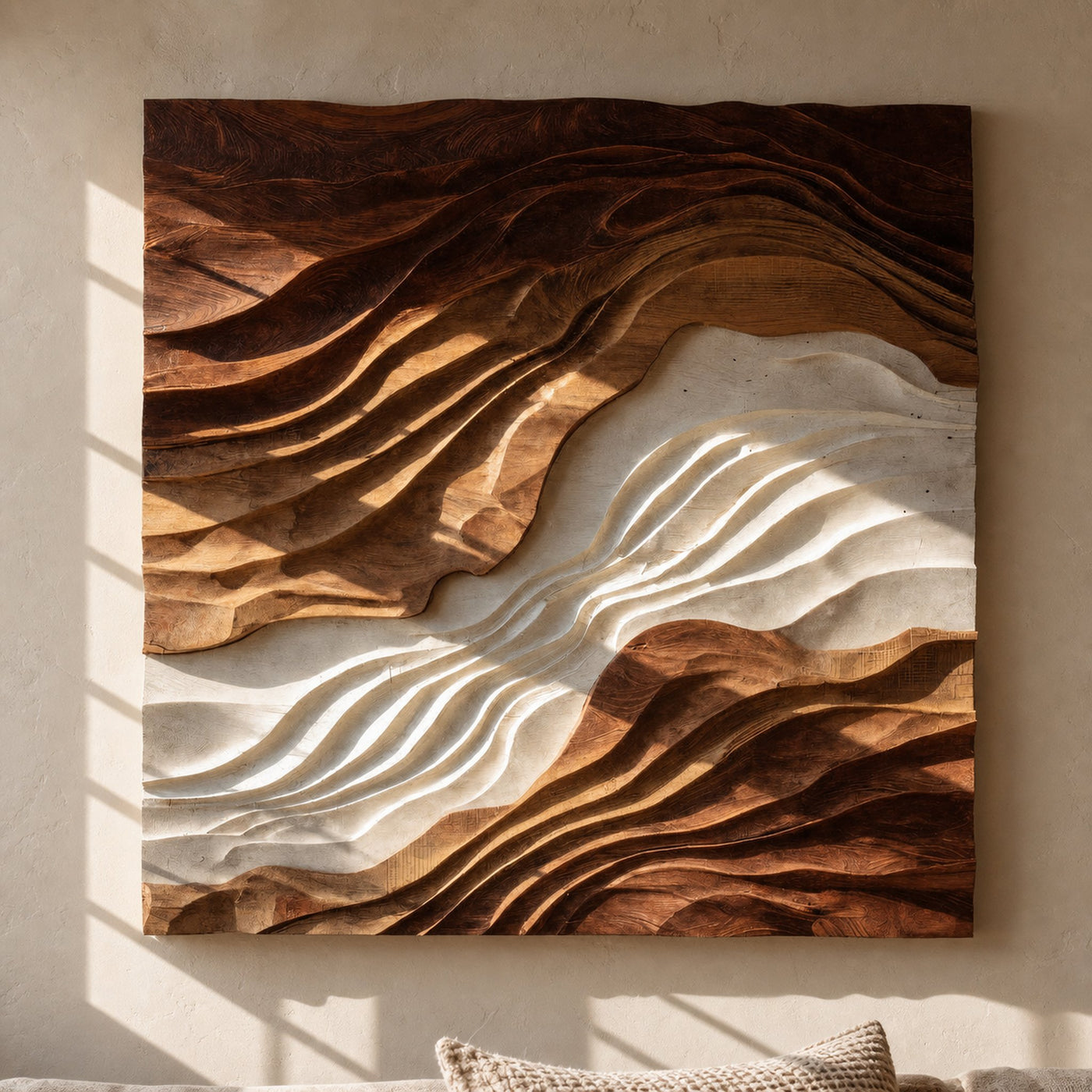 Contemporary Sculptural Wave Wall Art For Living Room - product view 6