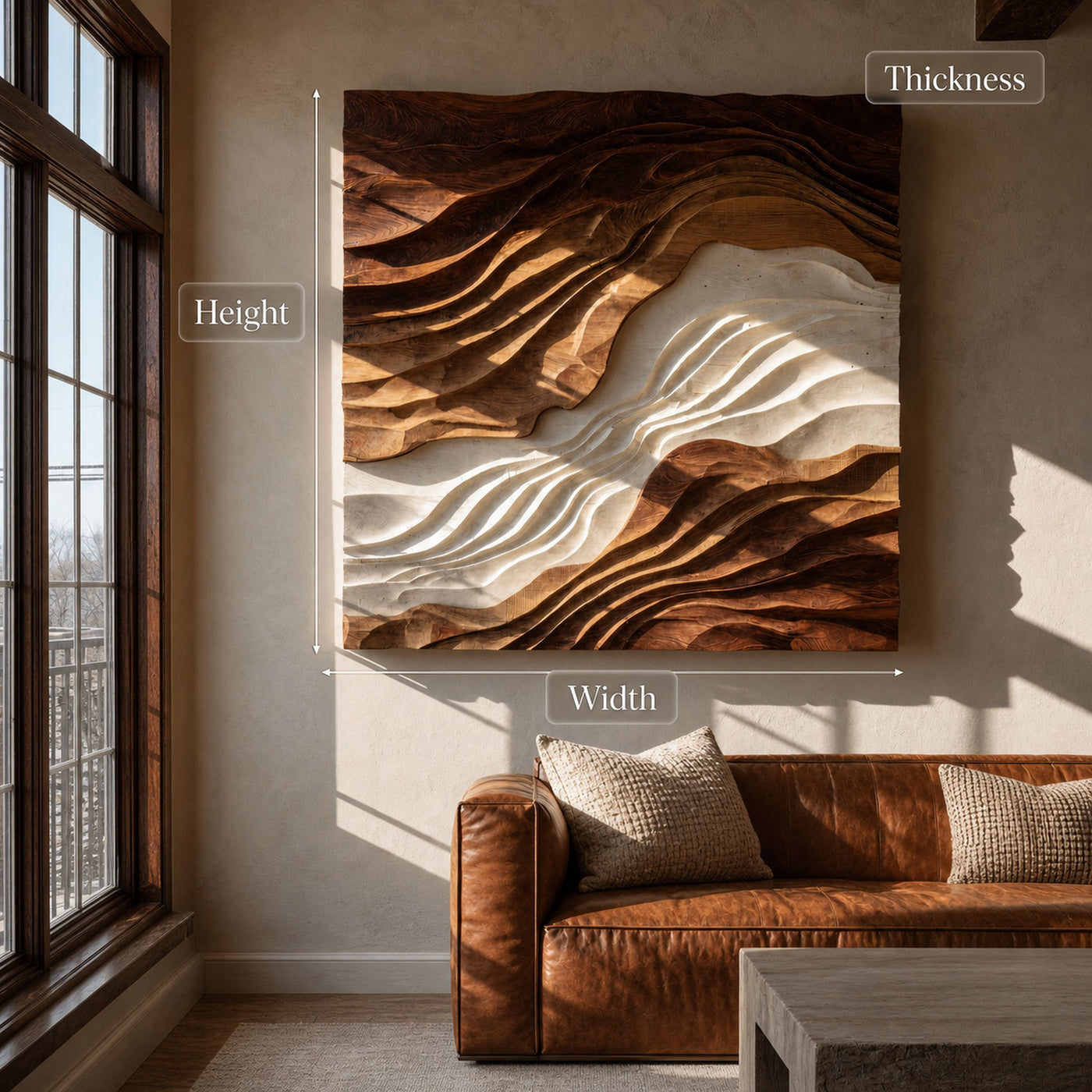 Contemporary Sculptural Wave Wall Art For Living Room - product view 7