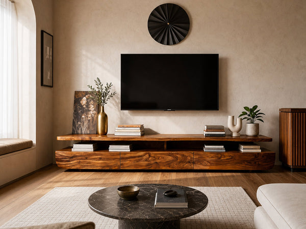 Contemporary TV Cabinet Functional Storage Drawers For Home