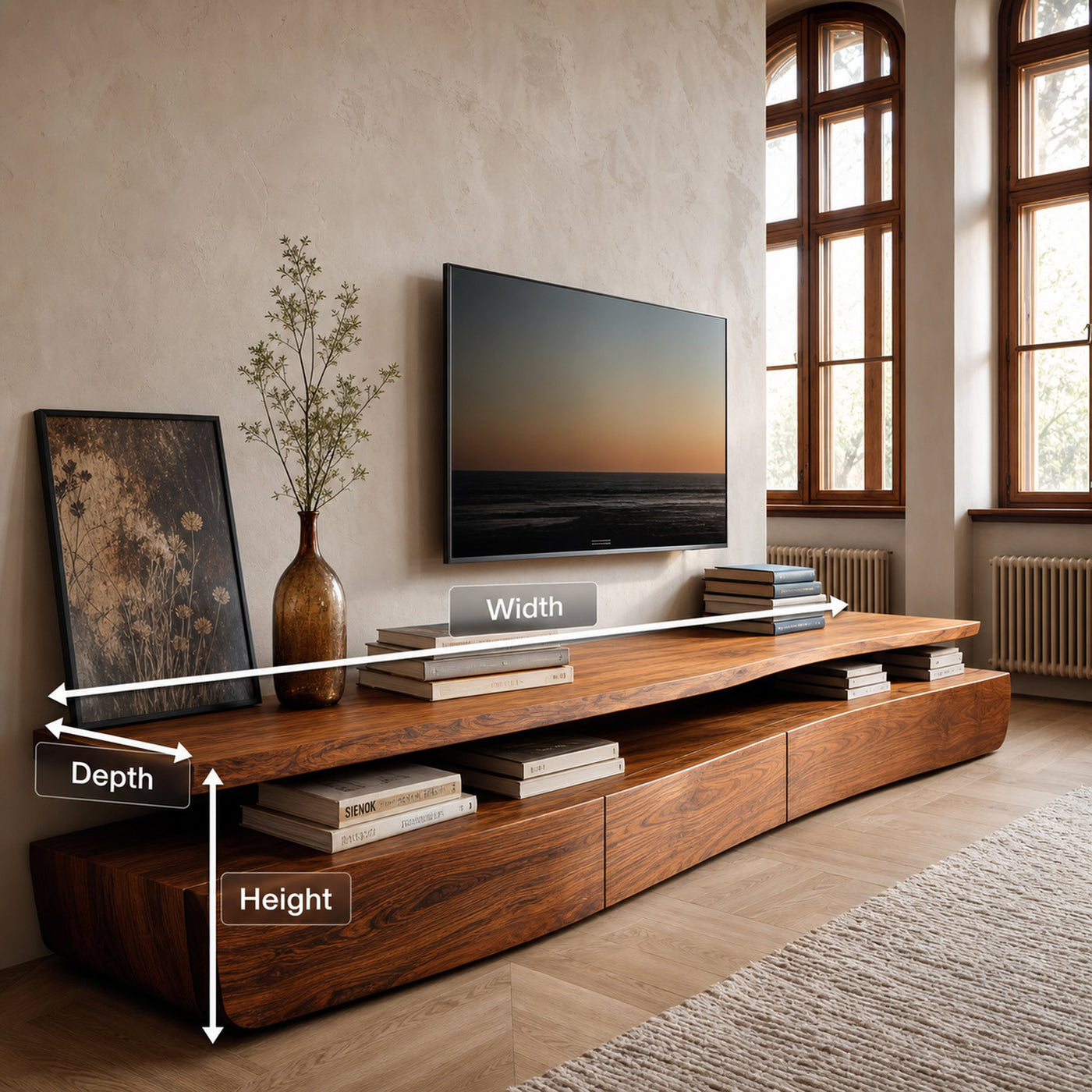 Contemporary TV Cabinet Functional Storage Drawers For Home - product view 8