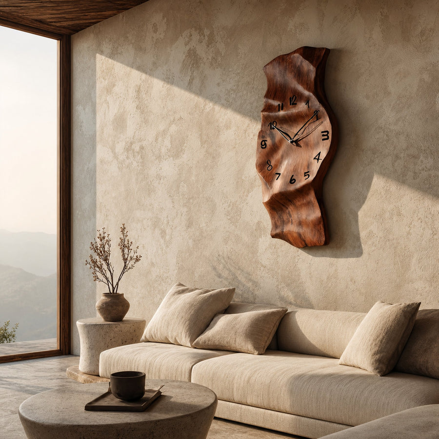 Contemporary Wall Clock Vertical Design For Living Room Interior