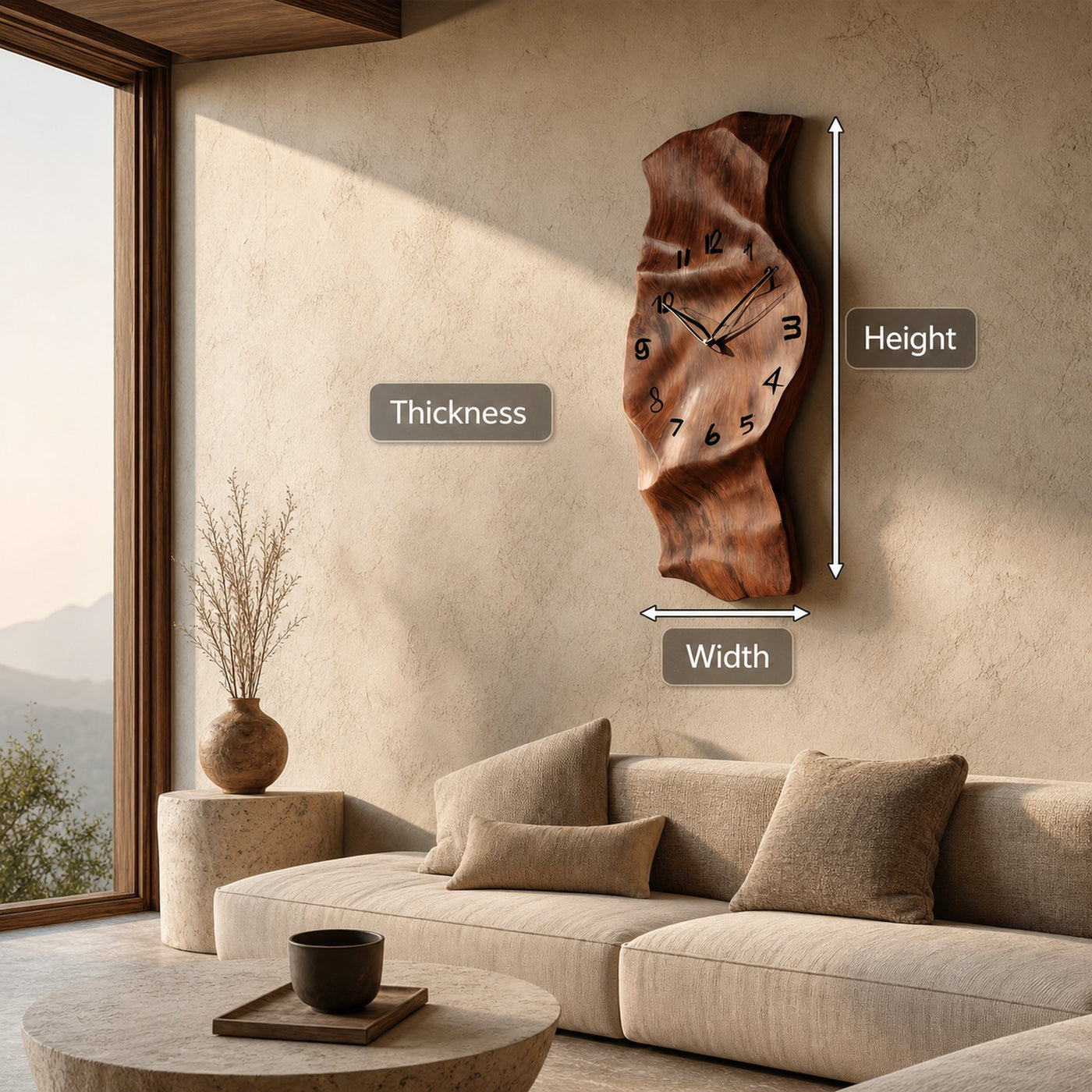 Contemporary Wall Clock Vertical Design For Living Room Interior - product view 8