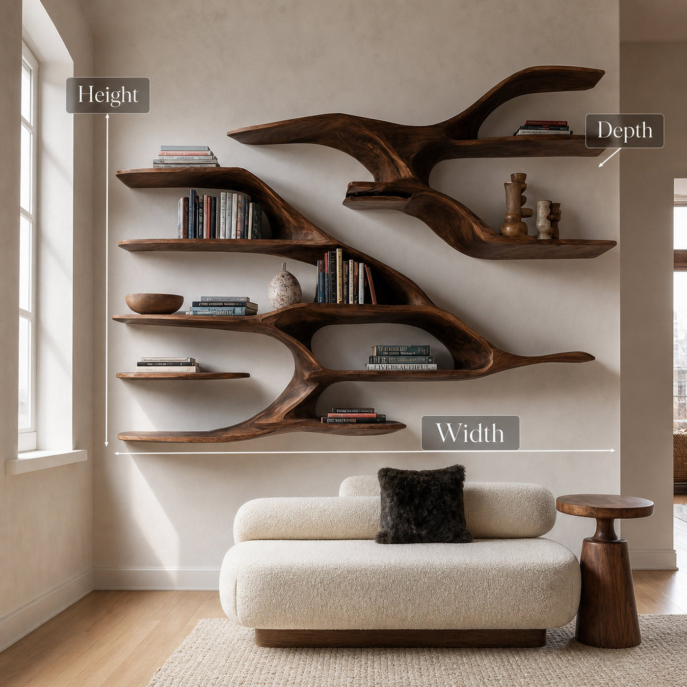 Contemporary Wooden Wall Shelf For Living Room Decor - product view 8