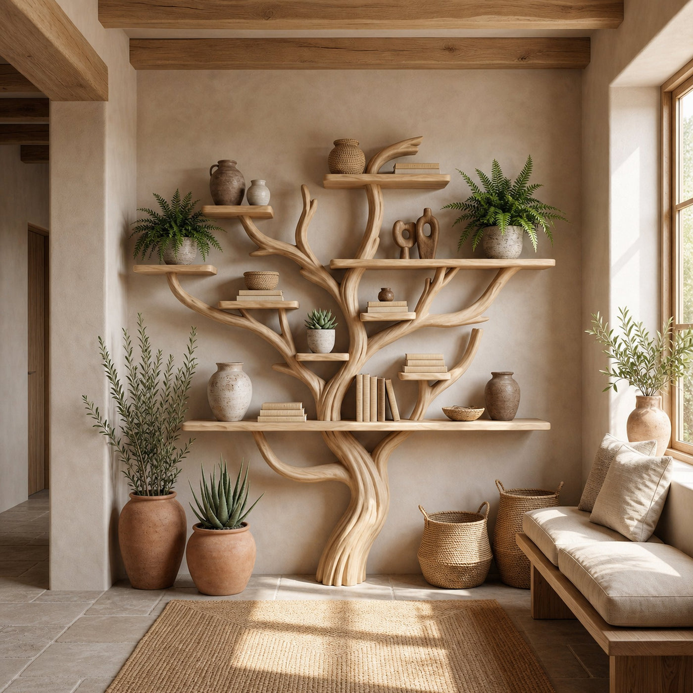 Corner Branch Shelf Wood Bookcase Wall Mounted - product view 6