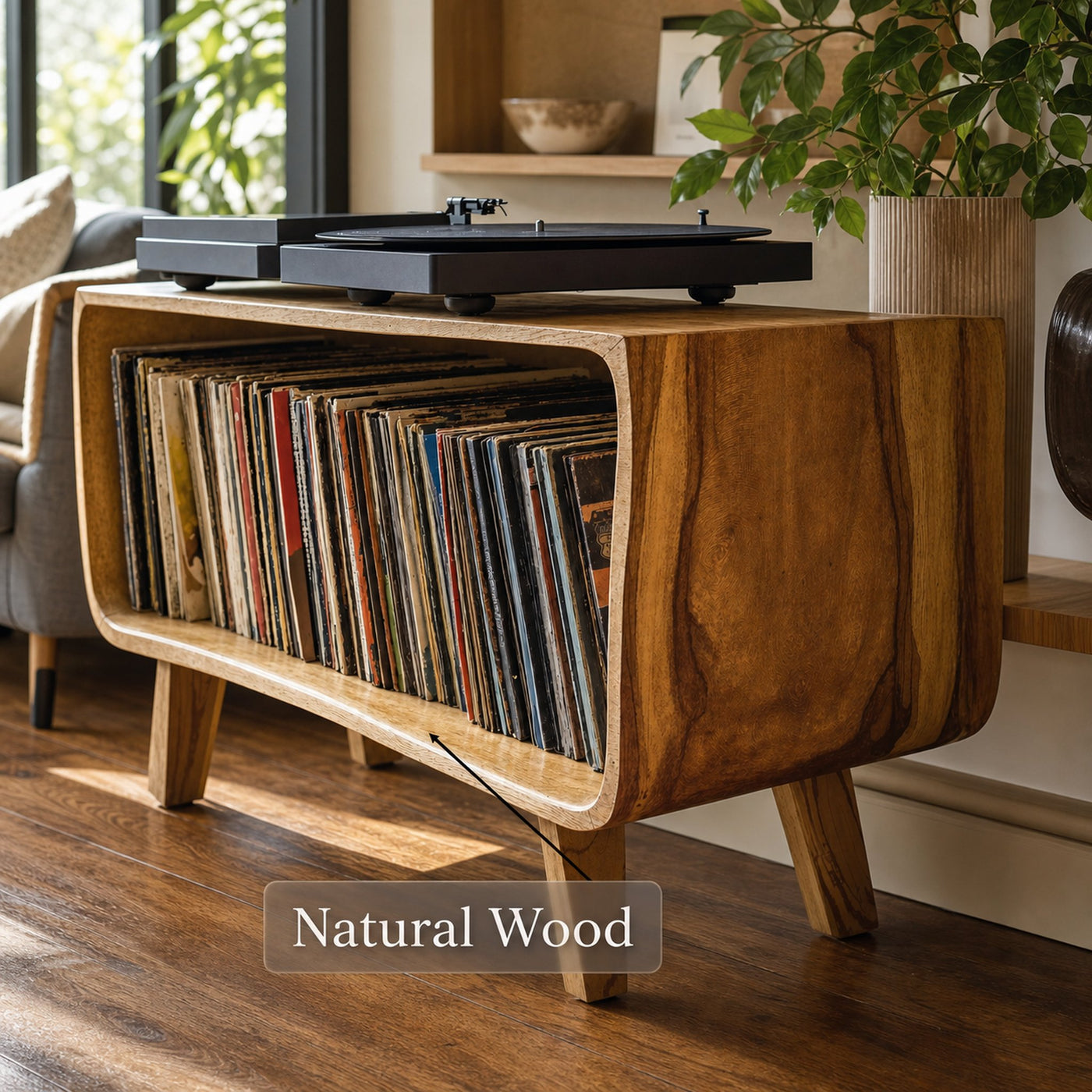 Elegant Record Player Stand For Living Room, Bedroom, Office - product view 6