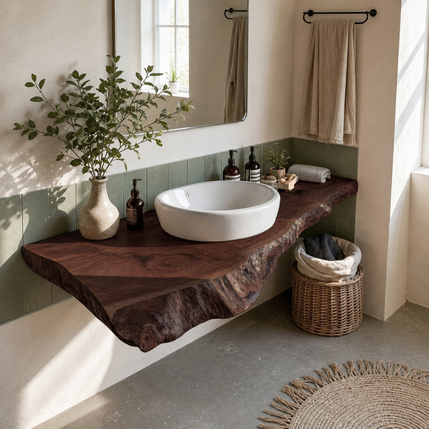 Farmhouse Bathroom Vanity In Solid Wood With Shelf - product view 7