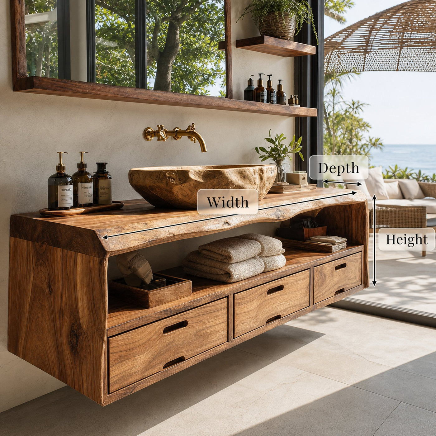 Farmhouse Floating Vanity For Bathroom Storage Ideas - product view 6