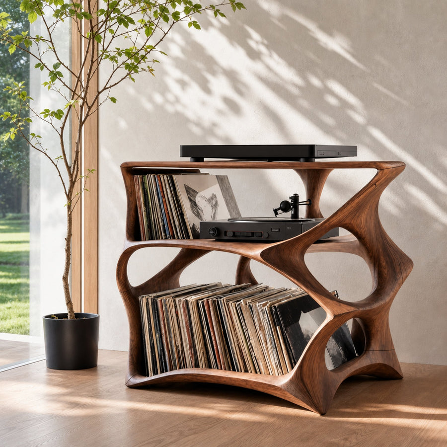 Farmhouse Record Stand Cozy Living Room Furniture