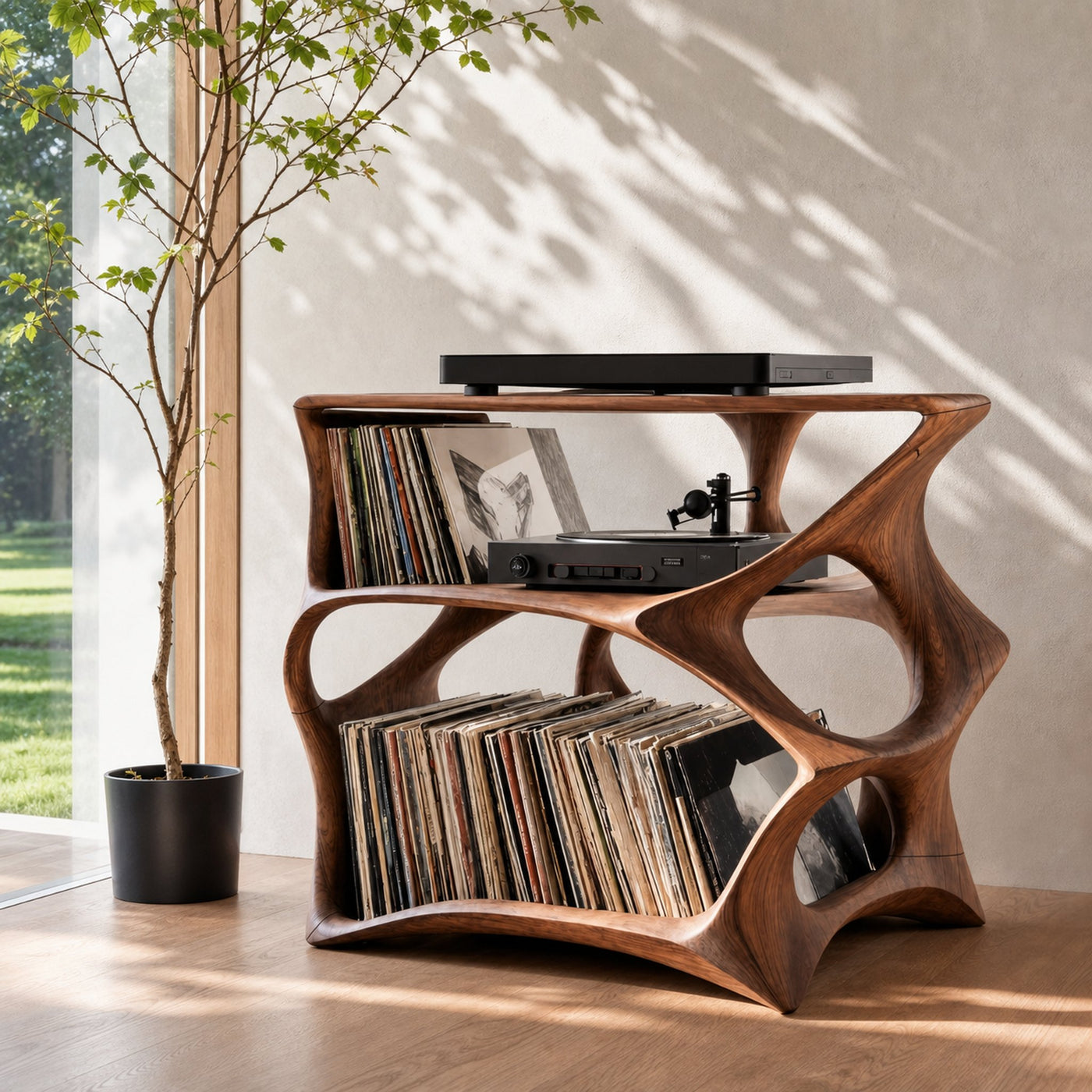 Farmhouse Record Stand Cozy Living Room Furniture