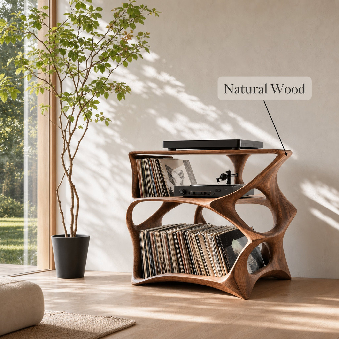 Farmhouse Record Stand Cozy Living Room Furniture - product view 6