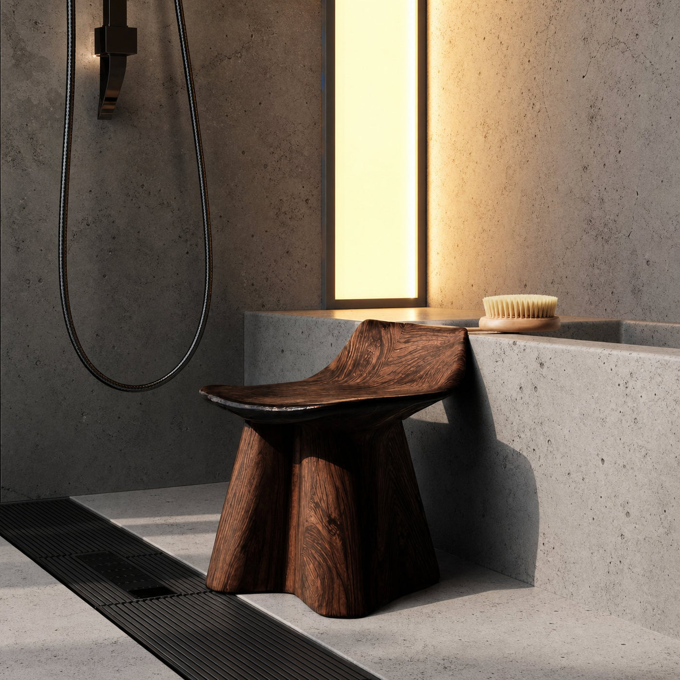 Farmhouse Shower Stool For Rustic Bathroom Interiors - product view 7